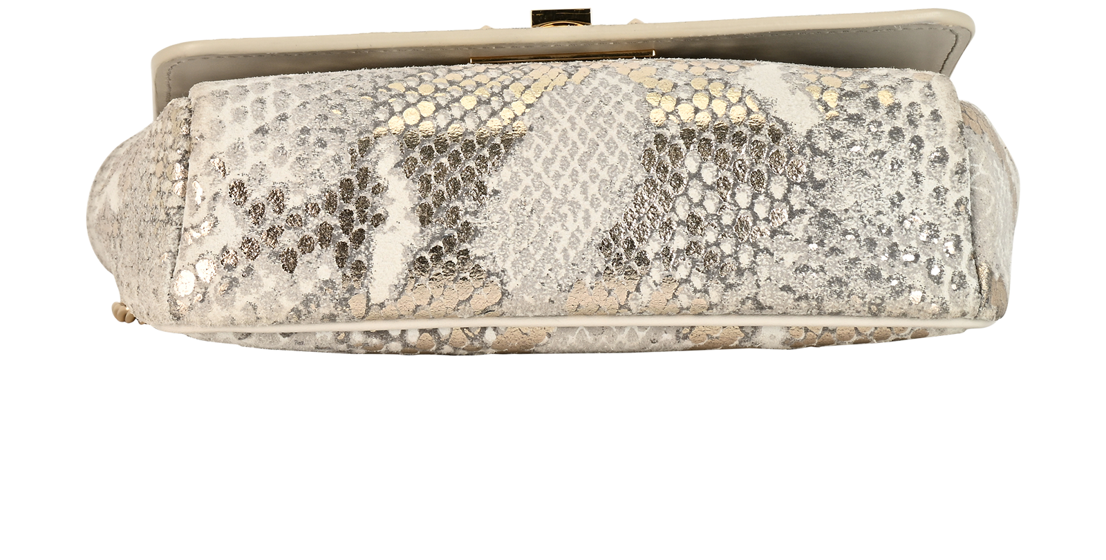 Metallic Snakeskin Printed Ruby, &pound;250, Handbags, Silver/White, Leather, Top view